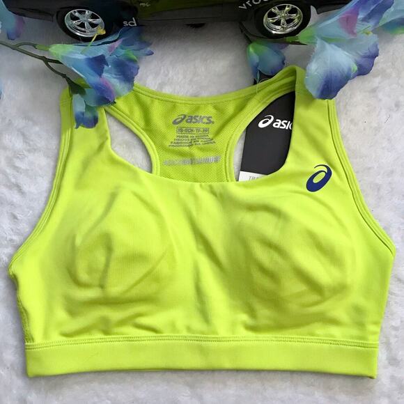 ASICS NWT Lime Green Sports Bra Women XS - Picture 3 of 11